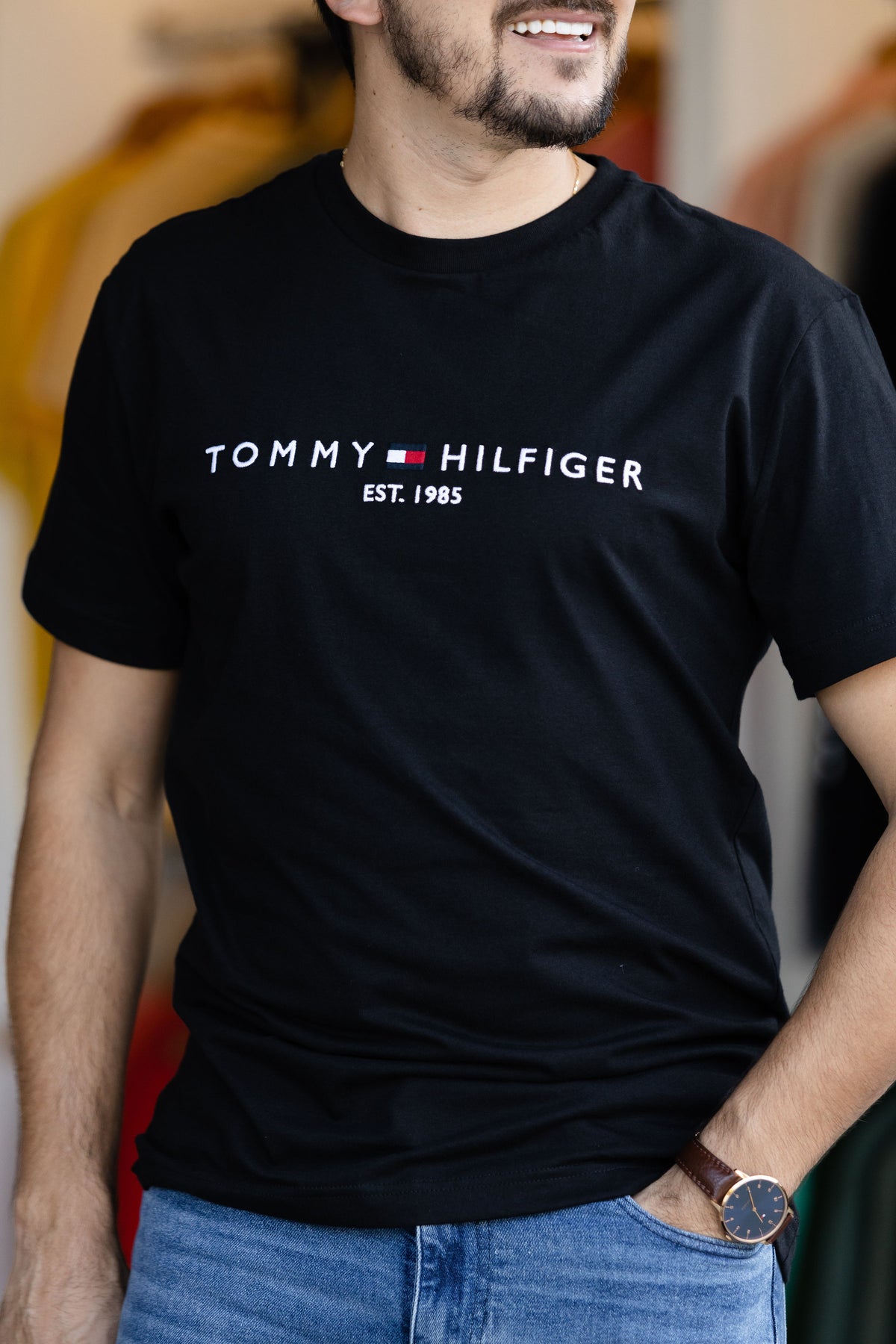 Camiseta Logo Tommy Hilfiger Stat. 1985