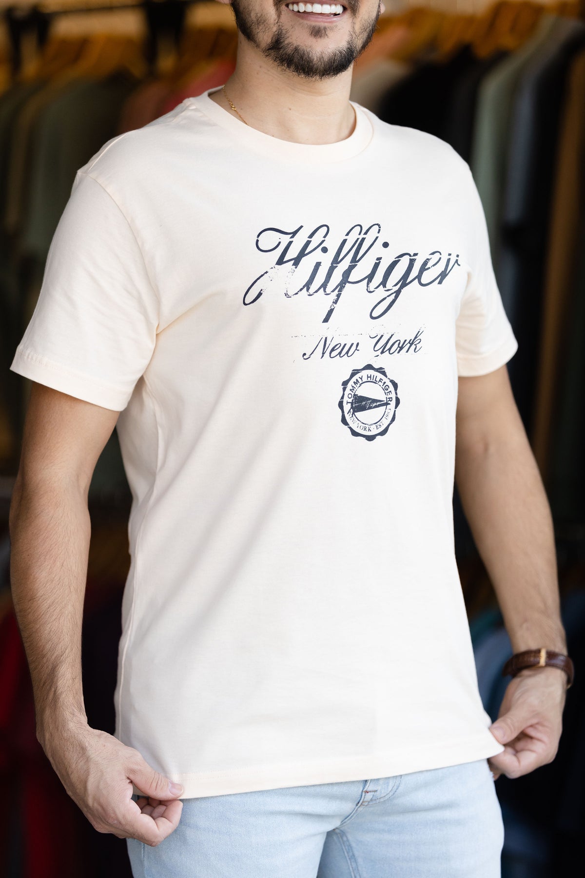 Camiseta Tommy Hilfiger Masculina Faded Script Print