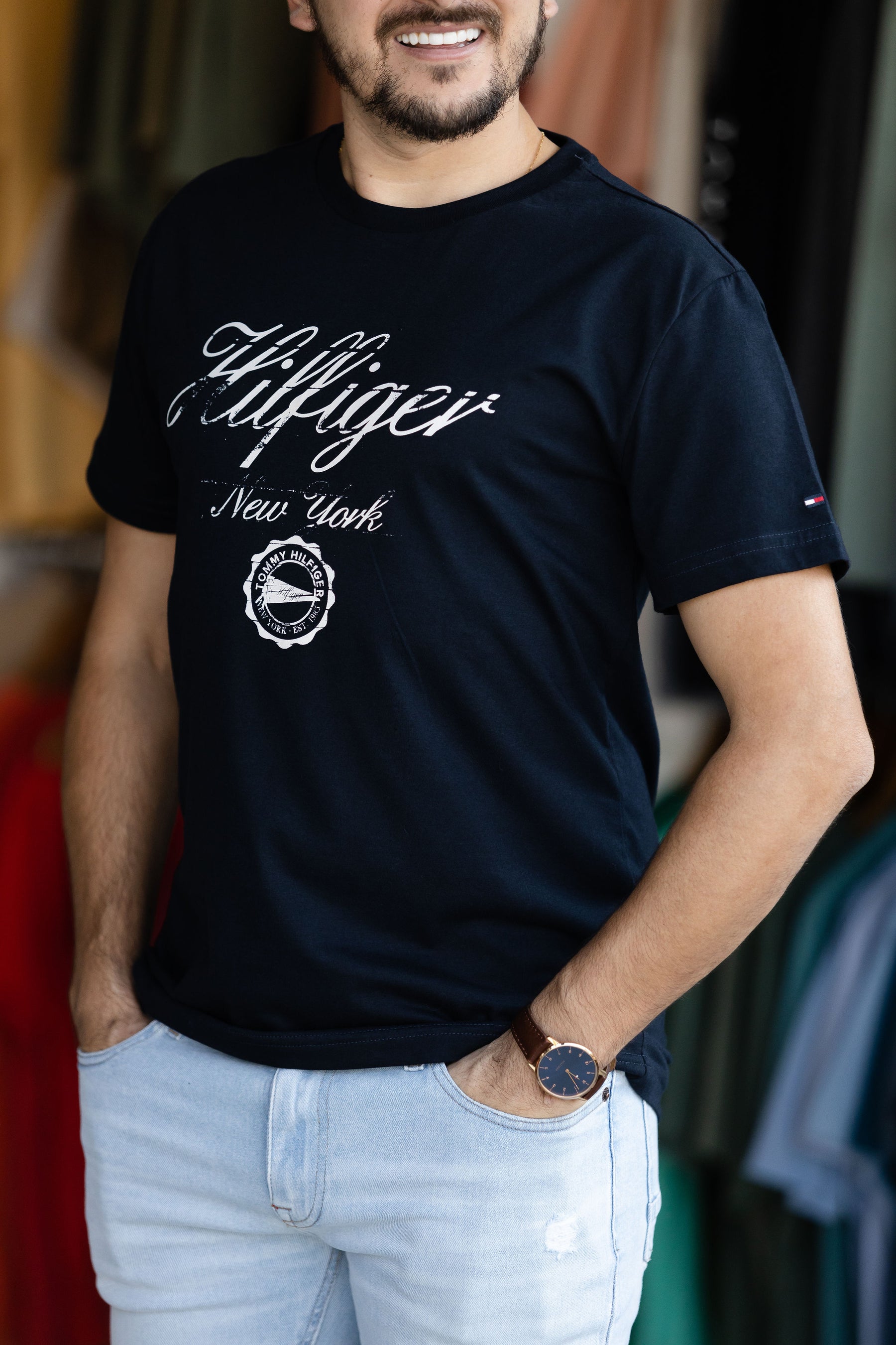Camiseta Tommy Hilfiger Masculina Faded Script Print
