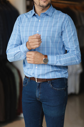 Camisa Social Quadriculada Coleção AZ