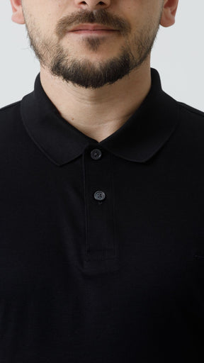 Polo Pima Algodão Preta – Aramis
