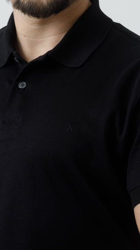 Polo Pima Algodão Preta – Aramis