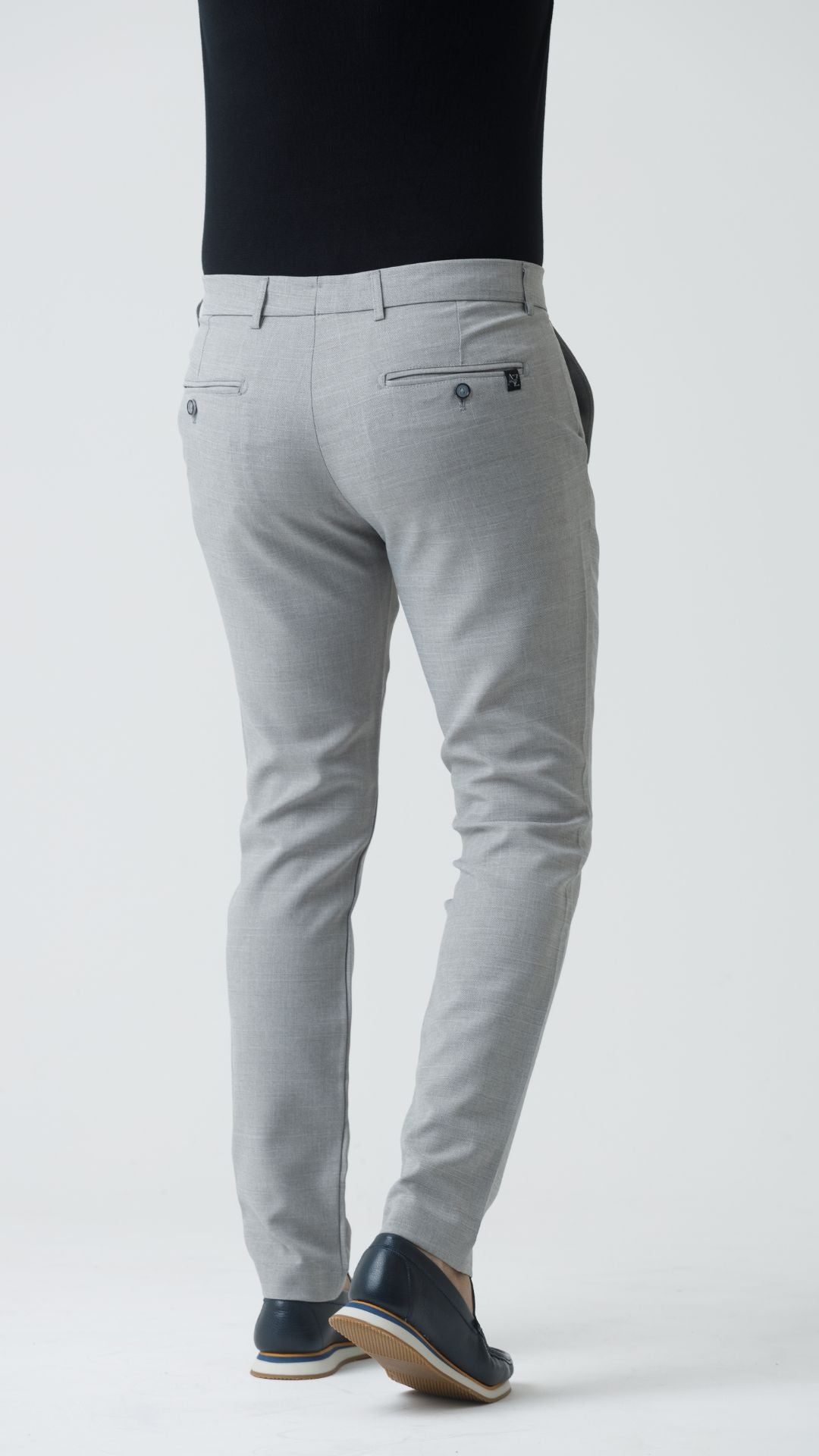 Calça de Alfaiataria Slim – Azul e Cinza | Coleção Ahazzo