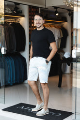 Bermuda Linho Listrada Coleção AZ