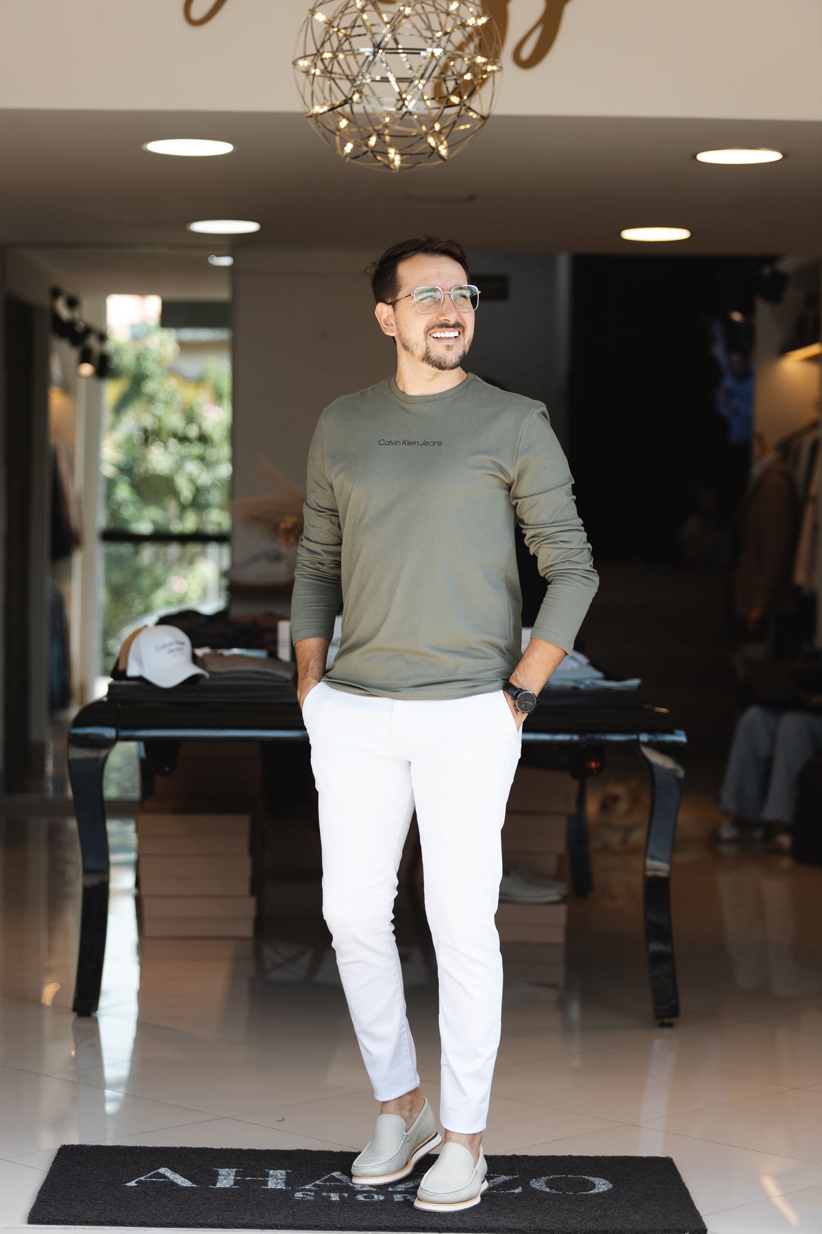 T-Shirt Calvin Klein Manga Longa Centralizada