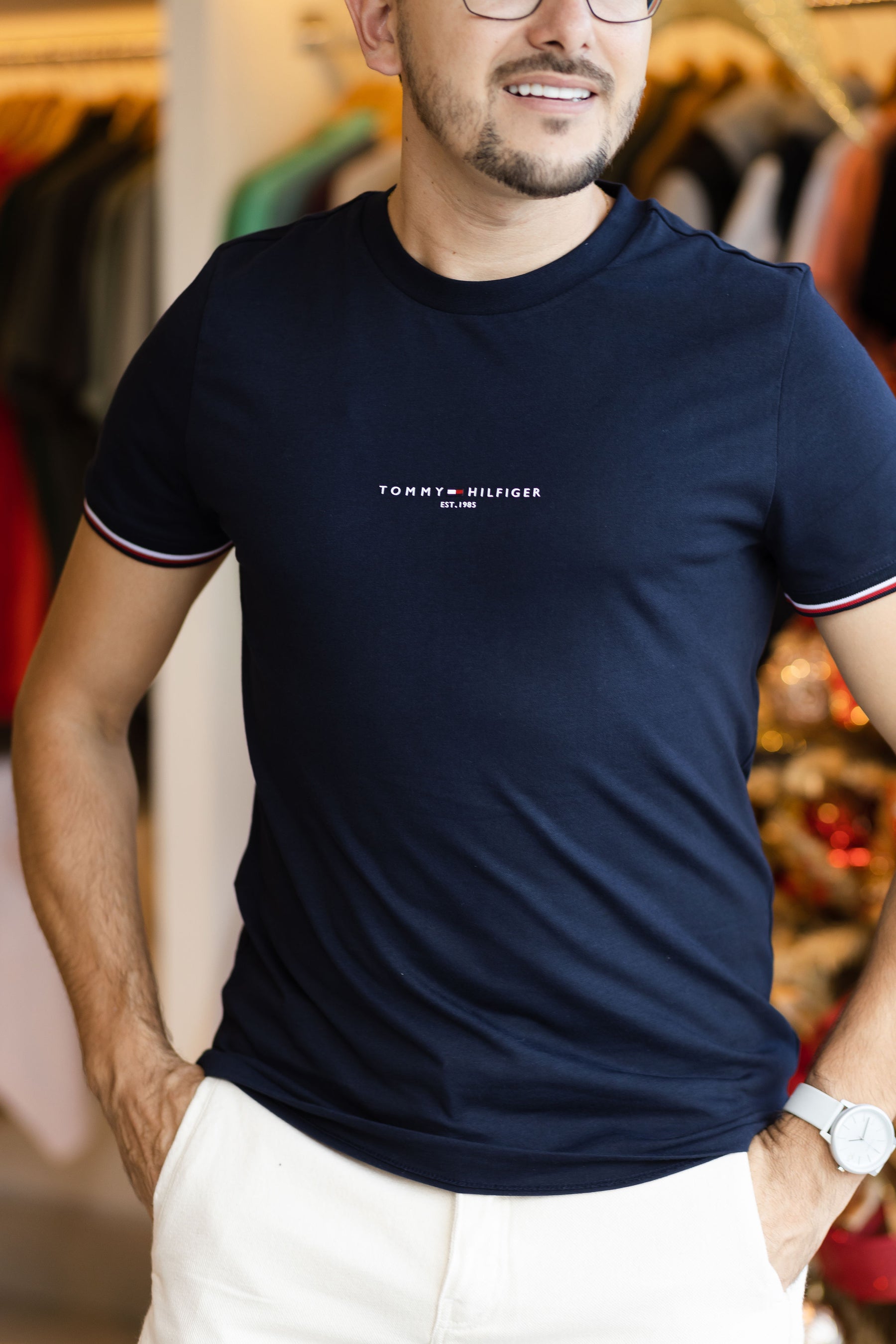 Camiseta Tommy Hilfiger Slim Fit Logo Tipped Tee