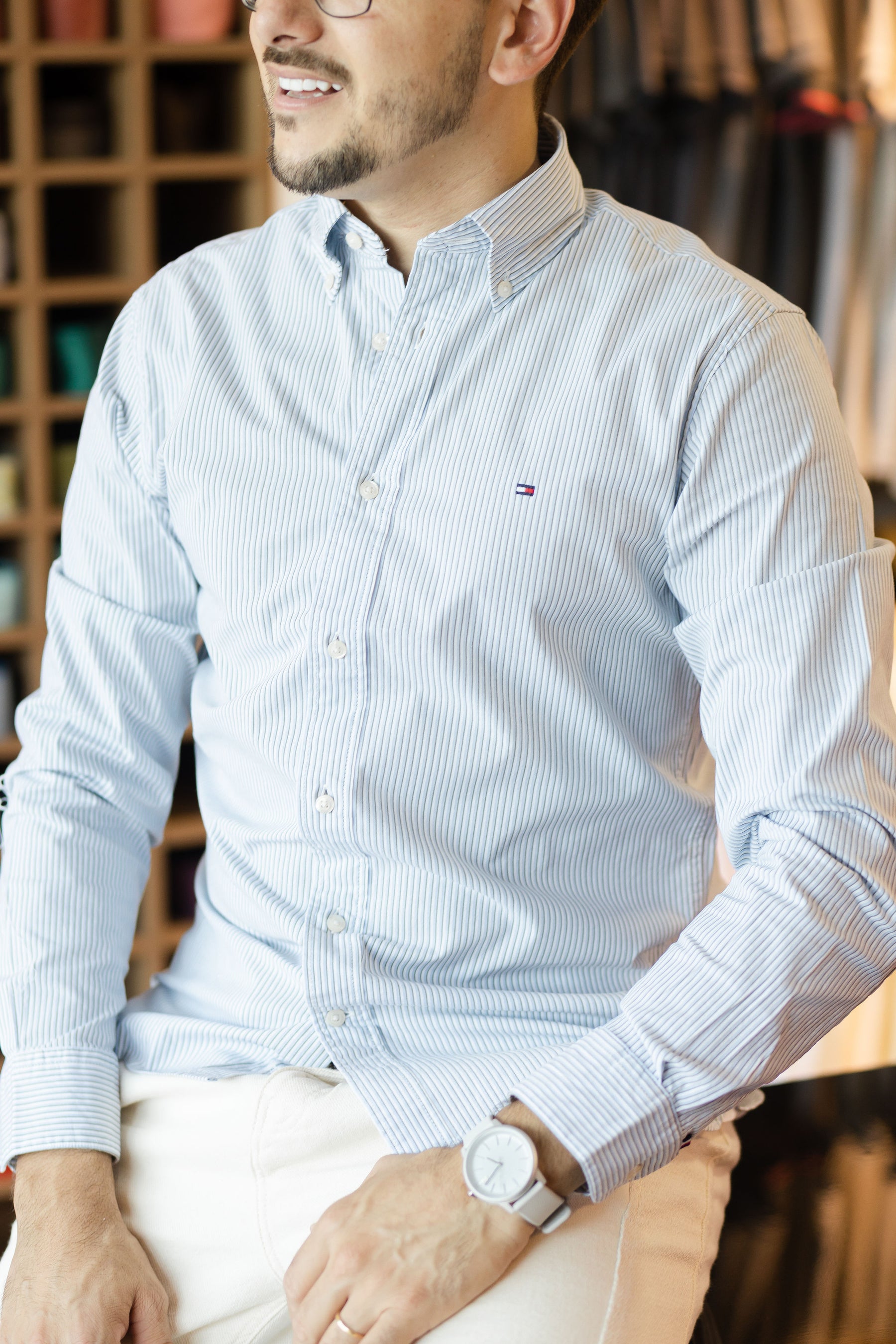 Camisa Social Tommy Hilfiger Listras Green