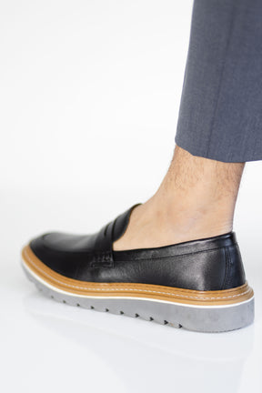 Mocassim Sola Tratorada Preto